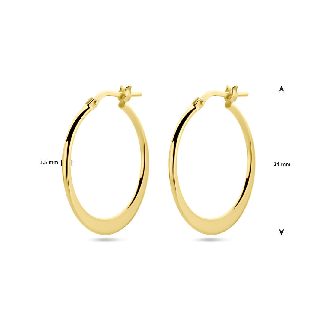 Ohrringe spitzes Rohr 1 Mikron Silber vergoldet (gelb)