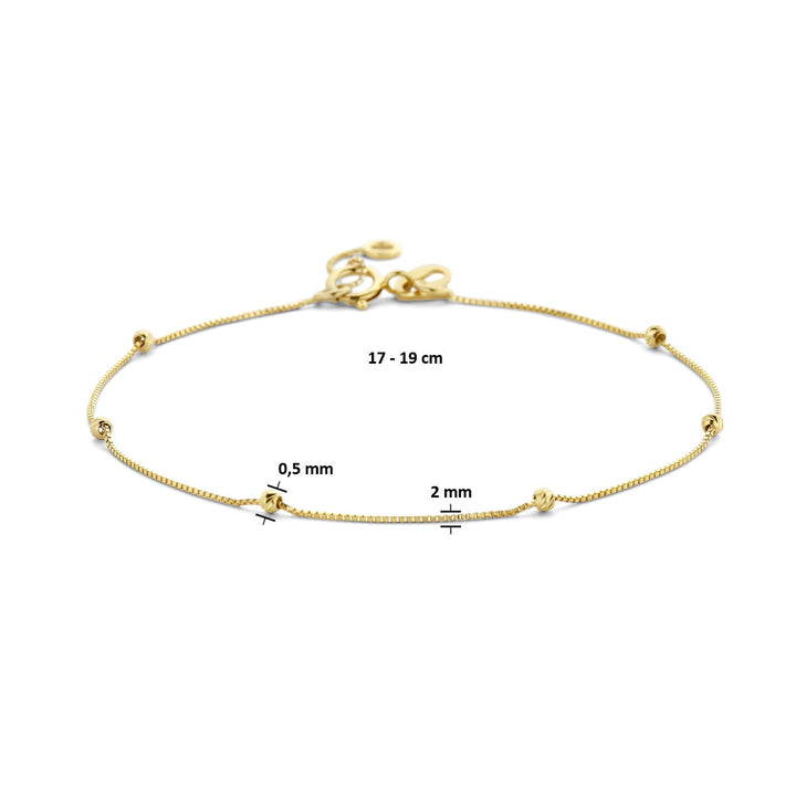 Goldarmband Damenperlen diamantiert 14K