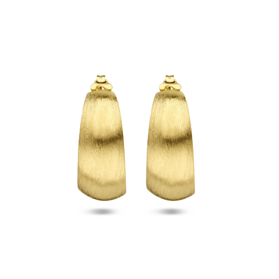 stud earrings polish/matt 1 micron silver gold plated (yellow)