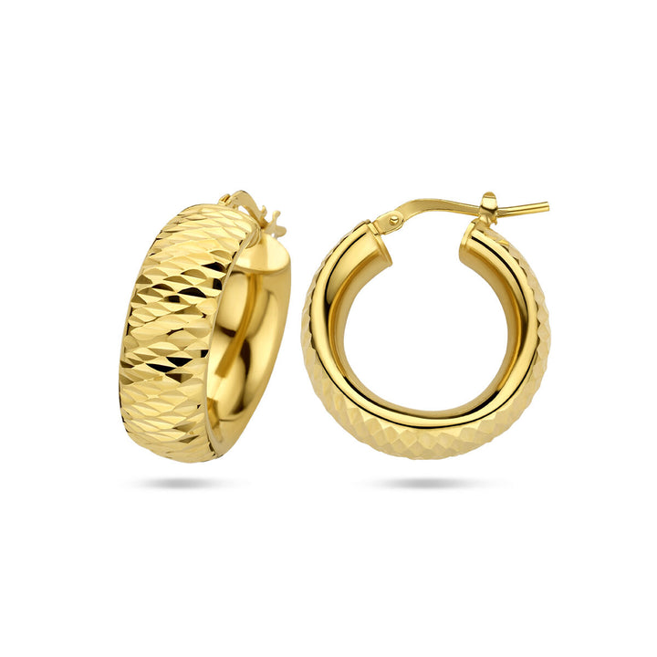 earrings diamond-plated 1 micron silver gold-plated (yellow)