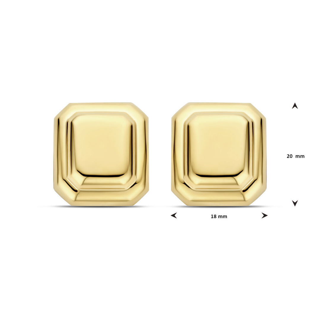 oorknoppen 20 mm 1 micron zilver verguld (geel)