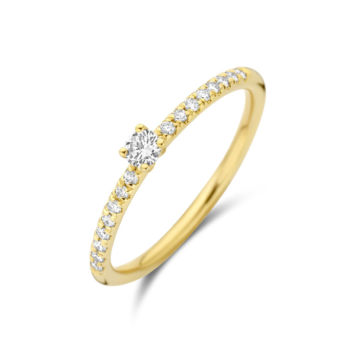 aanzoeksring diamant 0.25ct h si 14K geelgoud