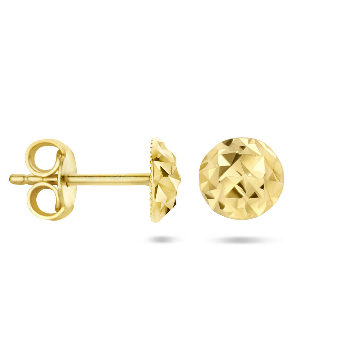 oorknoppen gediamanteerd 14K geelgoud