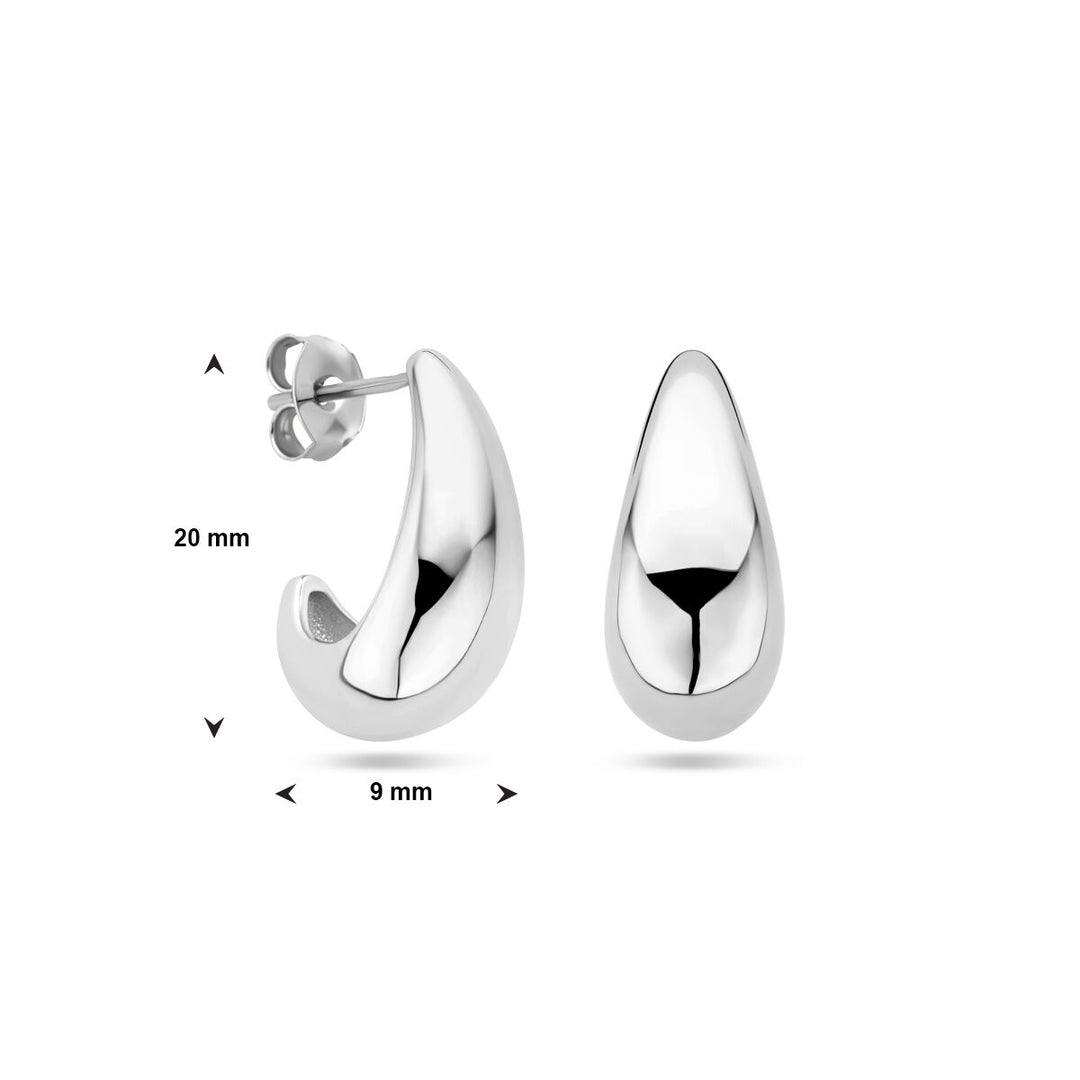 stud earrings silver rhodium plated