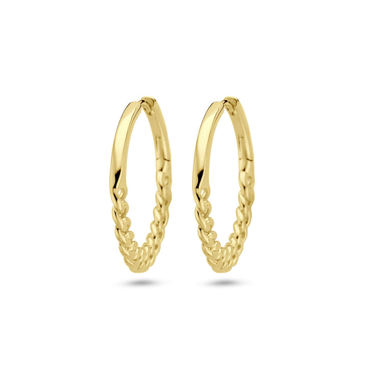 drop earrings link motif 1 micron silver gold plated (yellow)