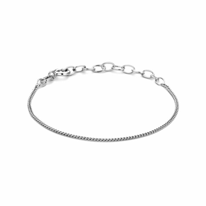 armband gourmette 4-zijdes geslepen 1,2 mm zilver gerhodineerd