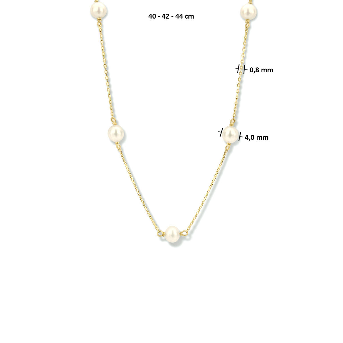 collier parel 40 - 42 - 44 cm 14K geelgoud