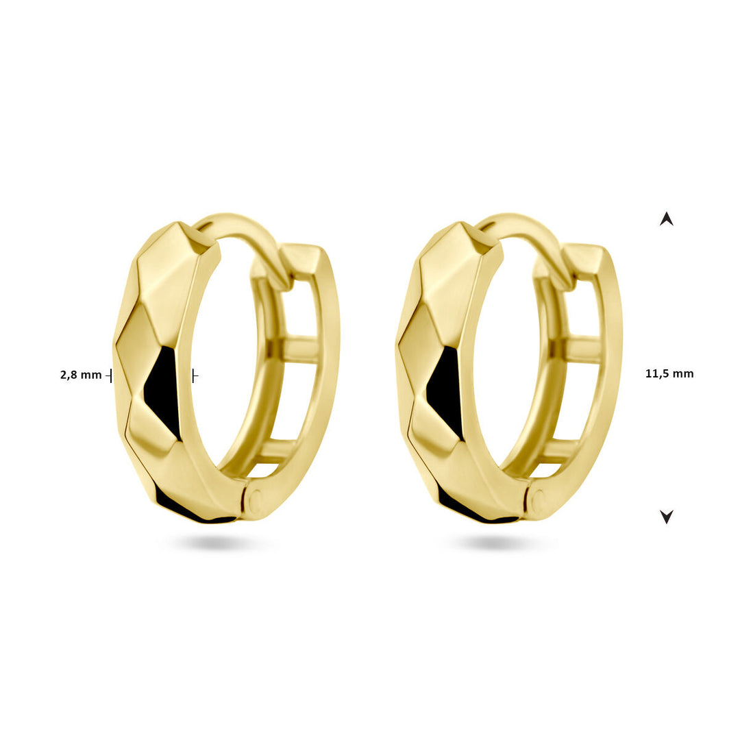 drop earrings diamond-plated 14K yellow gold