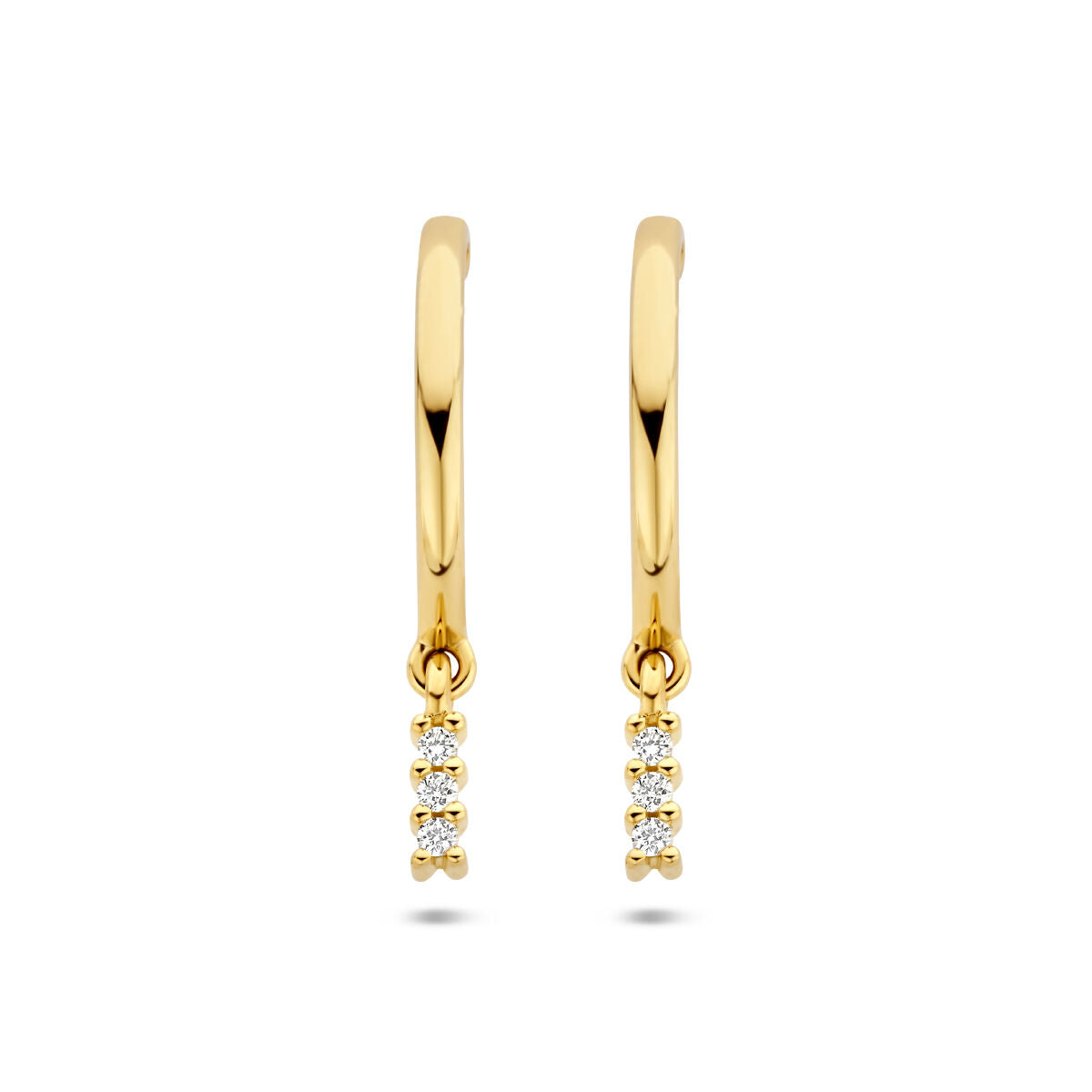 stud earrings diamond 0.05ct (2x0.025ct) h si 14K yellow gold
