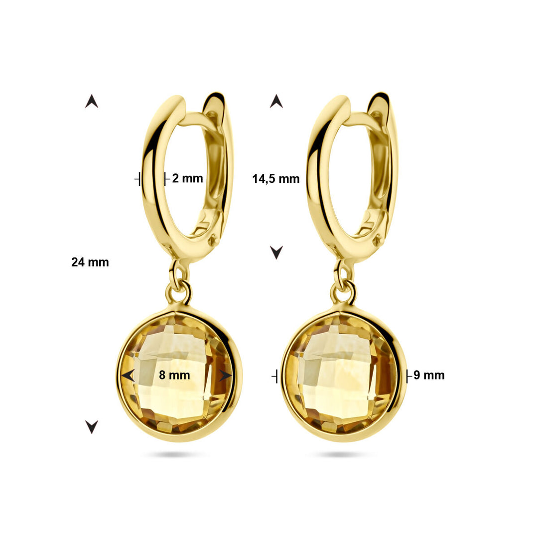 drop earrings citrine 14K yellow gold