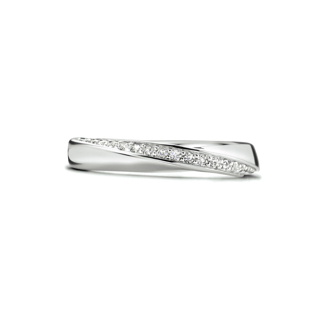 ring zirconia silver rhodium plated