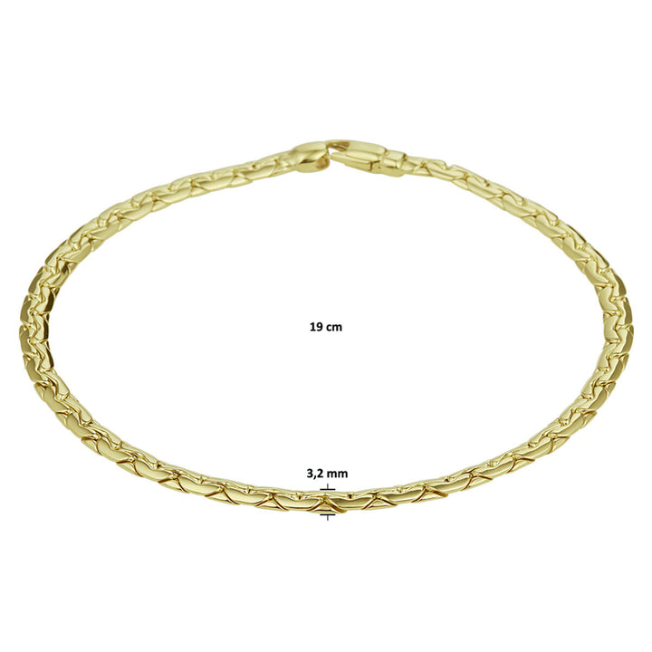 bracelet 3.2 mm 19 cm 14K yellow gold