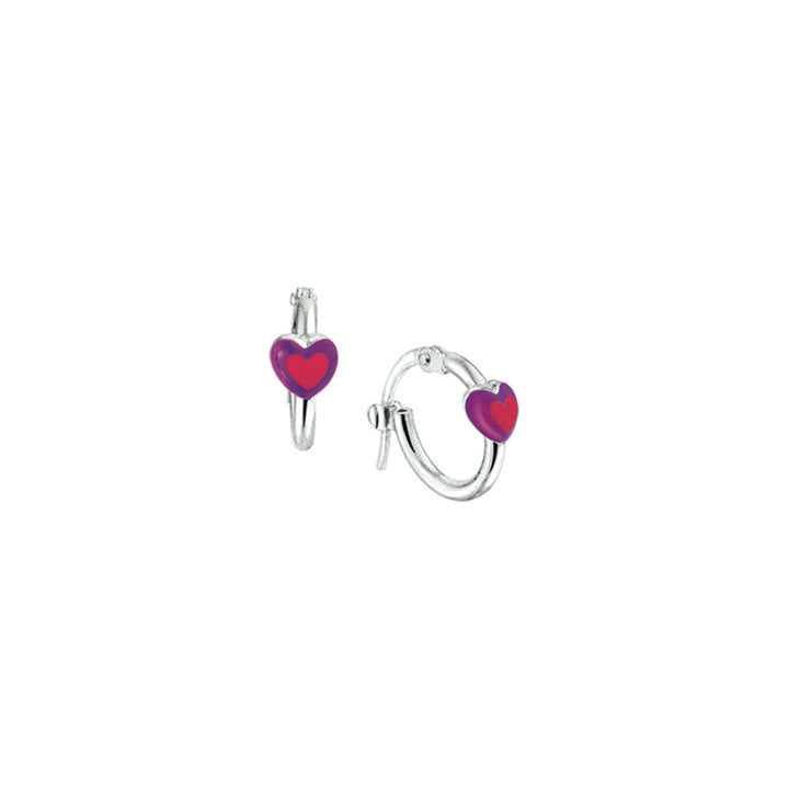 earrings heart silver white