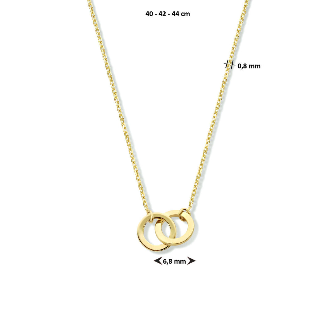 collier rondjes 40 - 42 - 44 cm 14K geelgoud
