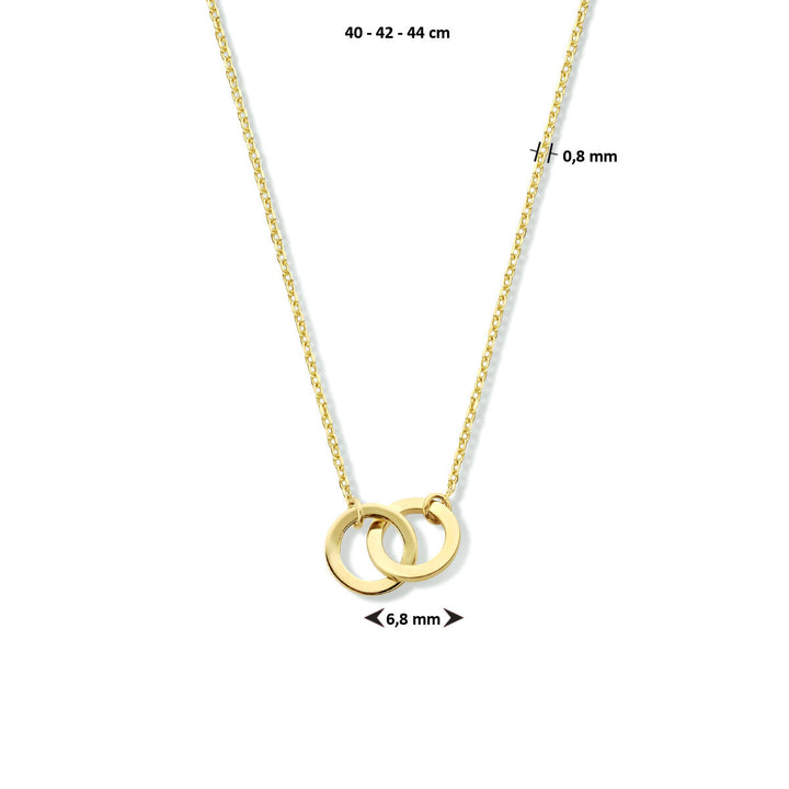 collier rondjes 40 - 42 - 44 cm 14K geelgoud