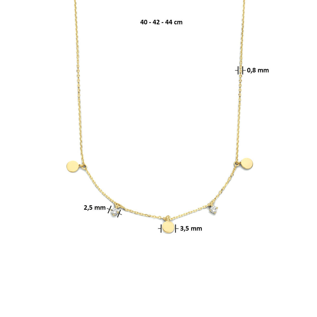 necklace round zirconia 40 - 42 - 44 cm 14K yellow gold