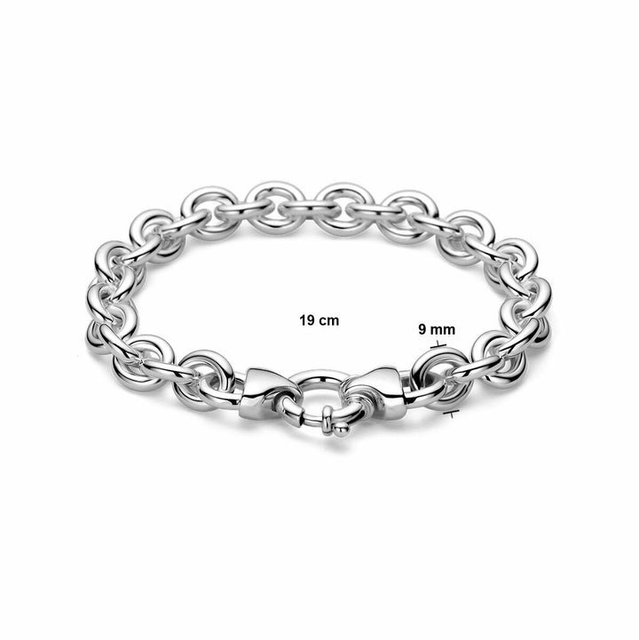 Silver bracelet ladies jasseron with large spring clasp