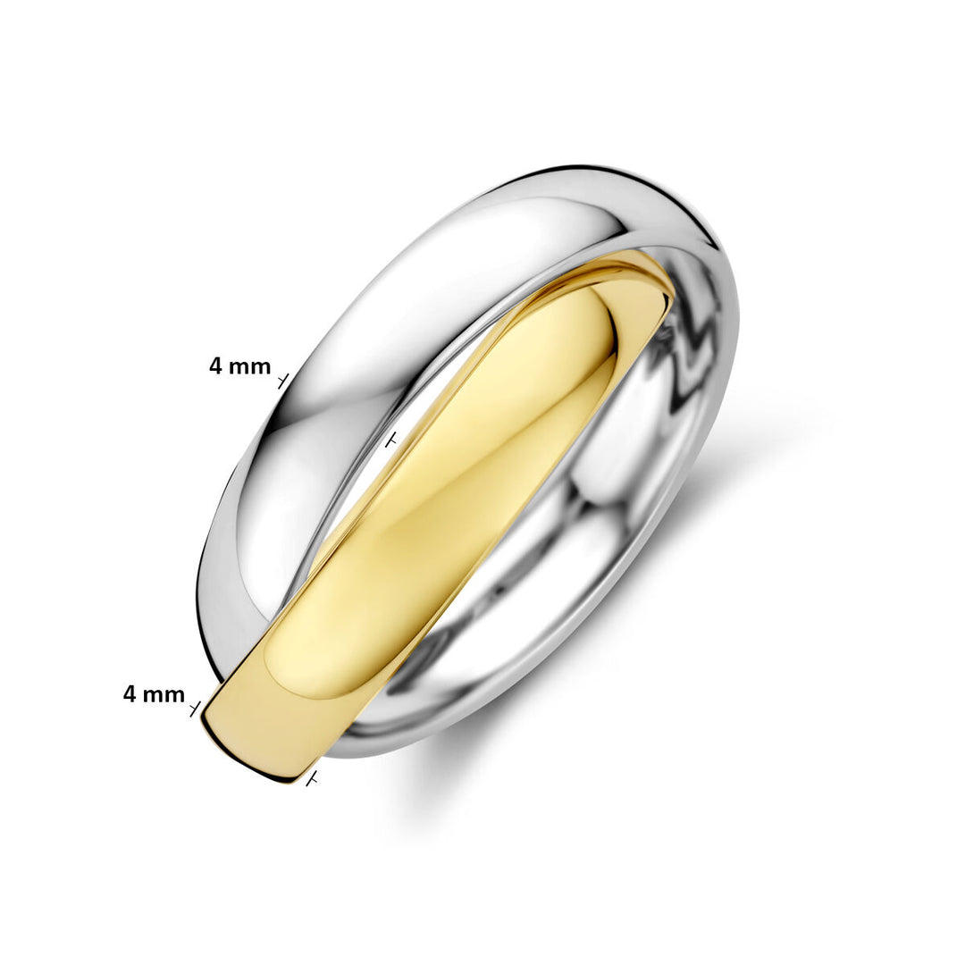 14k Bicolor geel- en witgouden ring