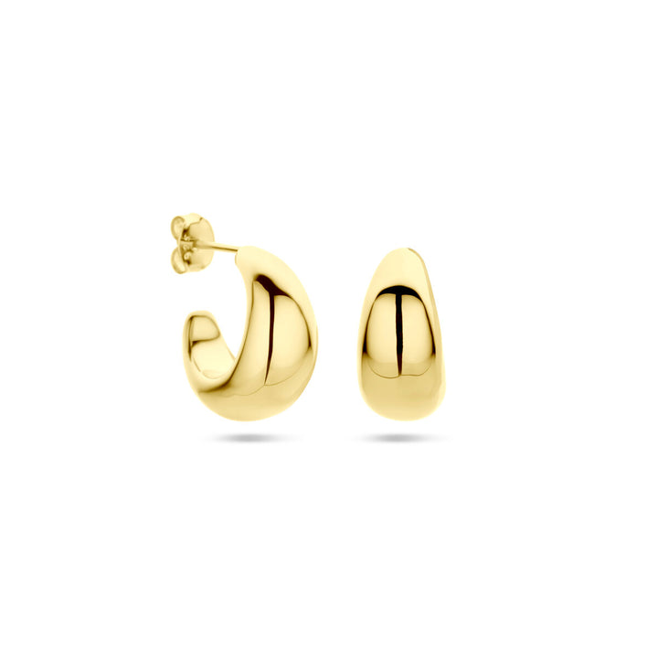 stekeroorringen 17,5 mm 1 micron zilver verguld (geel)