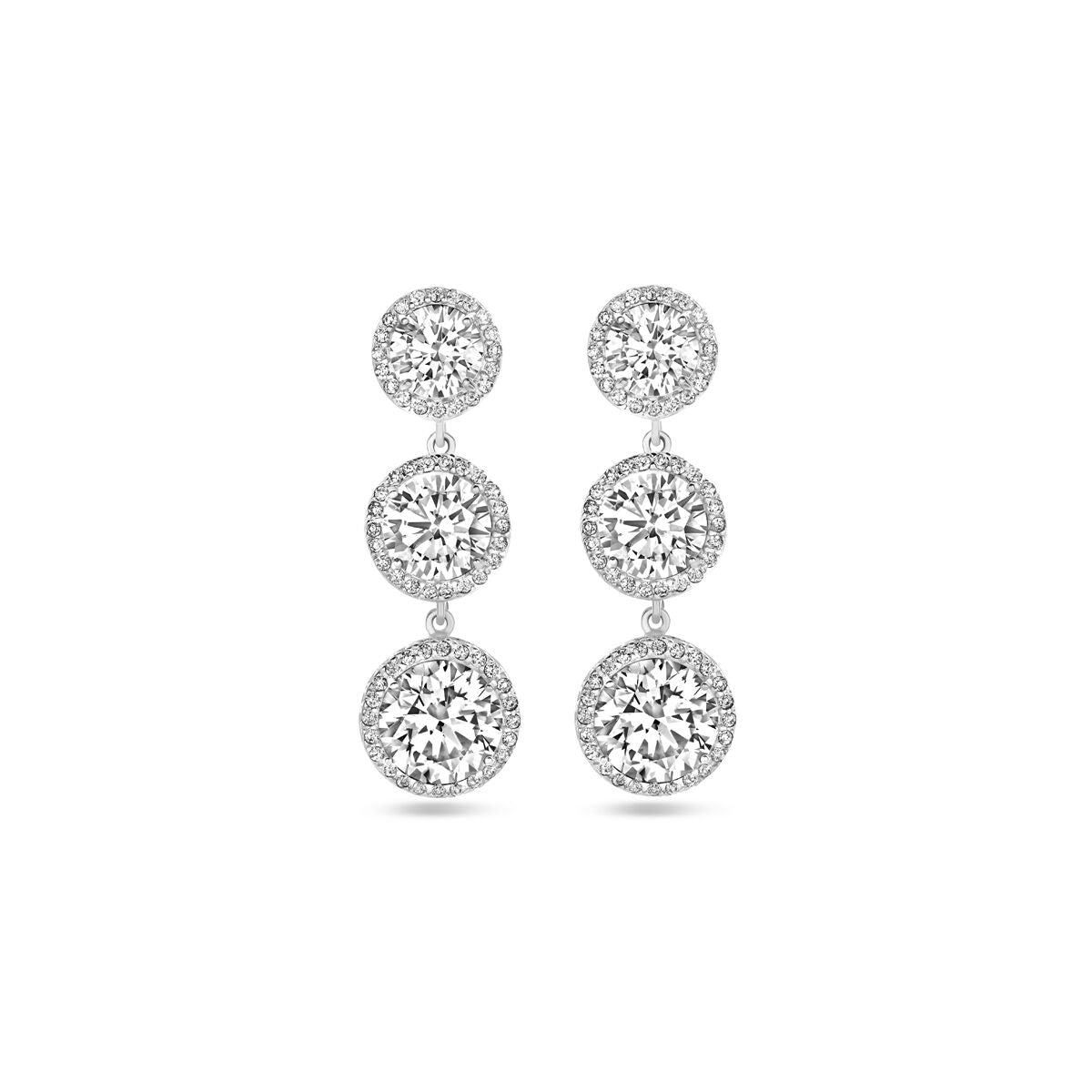 oorhangers zirkonia 20 mm zilver gerhodineerd