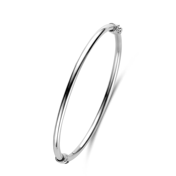 Zilveren bangle armband dames – gerhodineerd