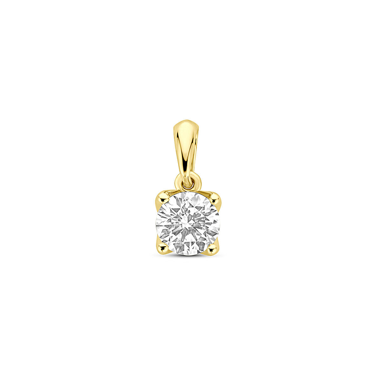 Hanger met een lab-grown diamant van 0,50 ct, vierkante zetting in 14K geelgoud.