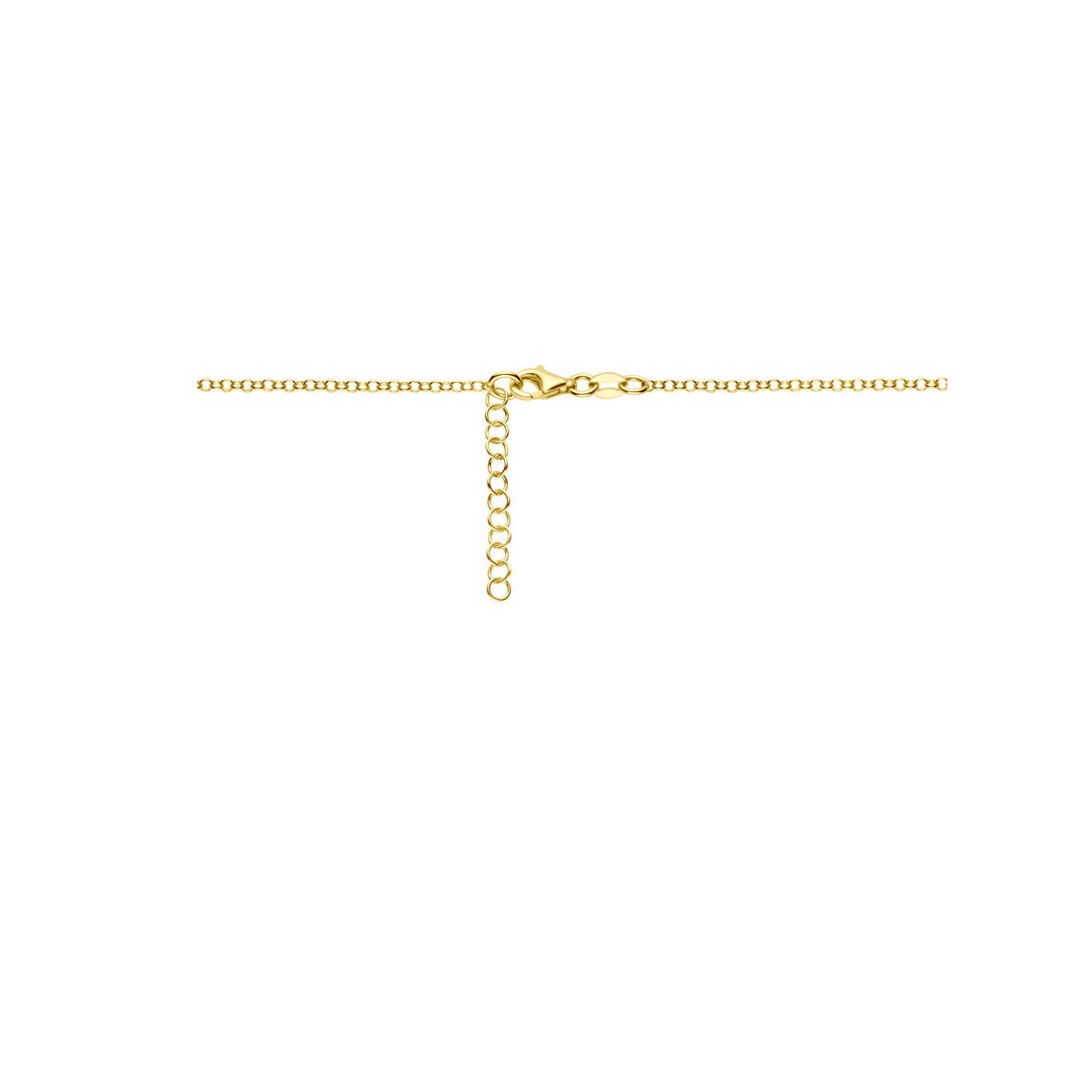 collier parels en bolletjes 42 + 3 cm zilver verguld (geel)