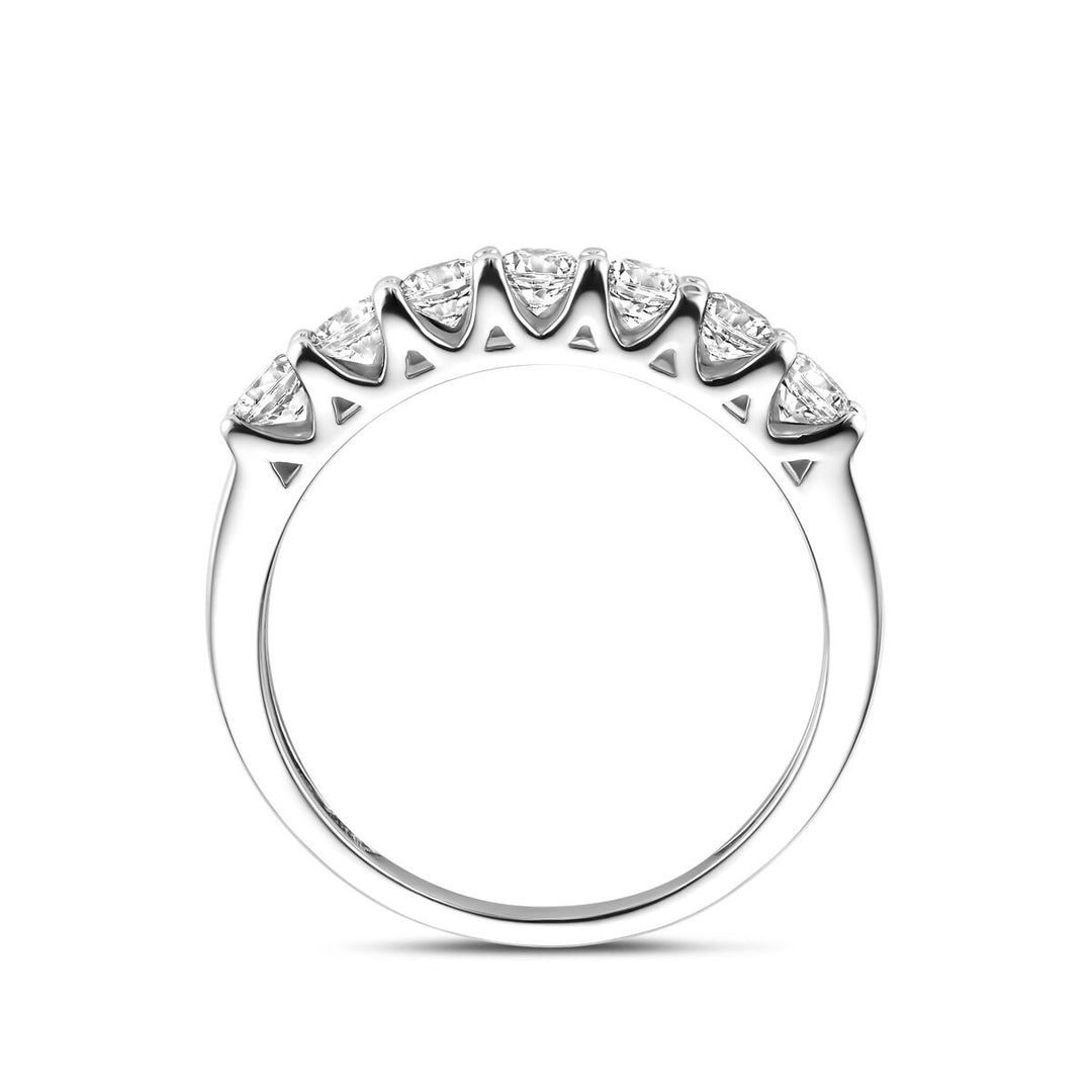 Gerhodineerd zilveren alliance ring met zirkonia