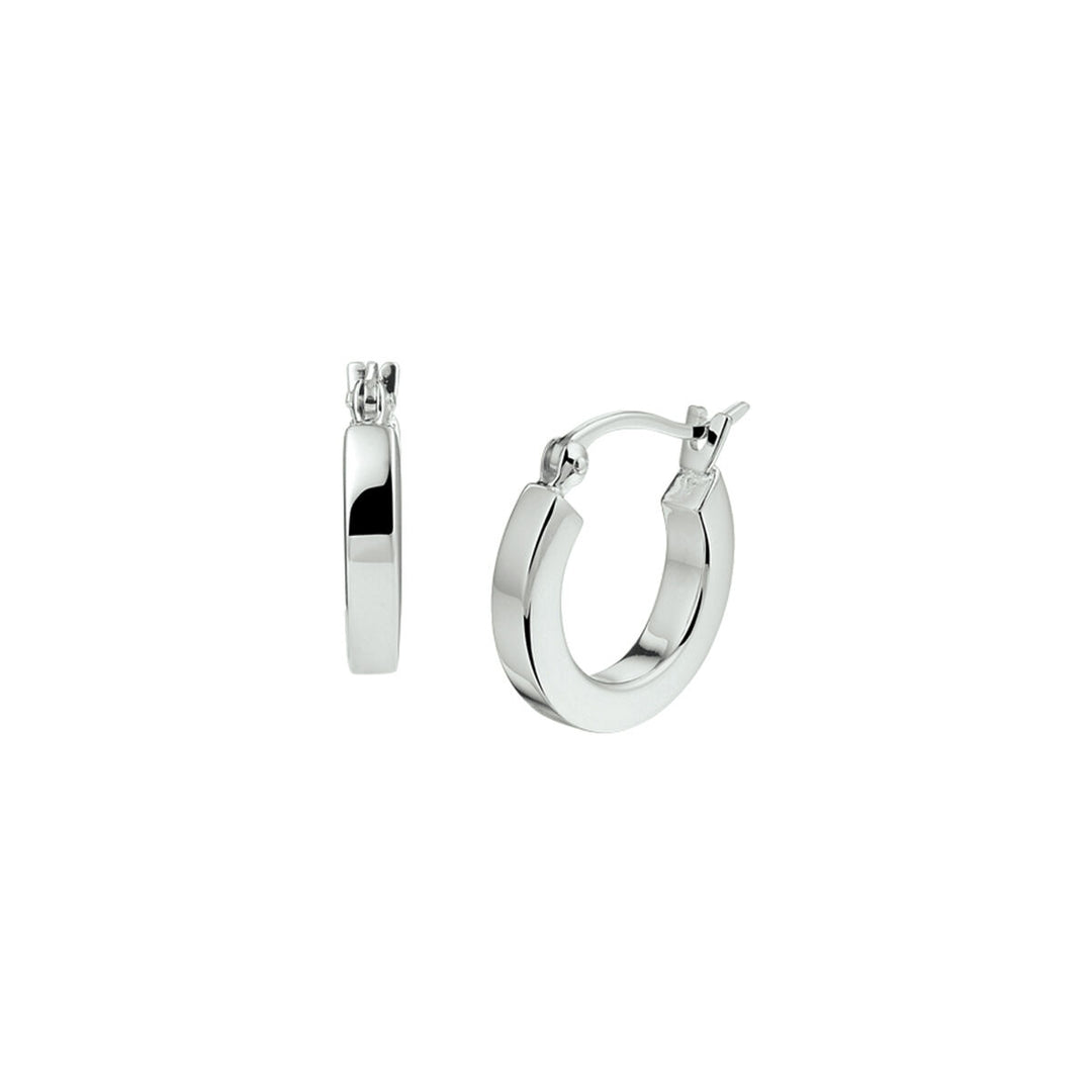 earrings 3.0 mm square tube silver white