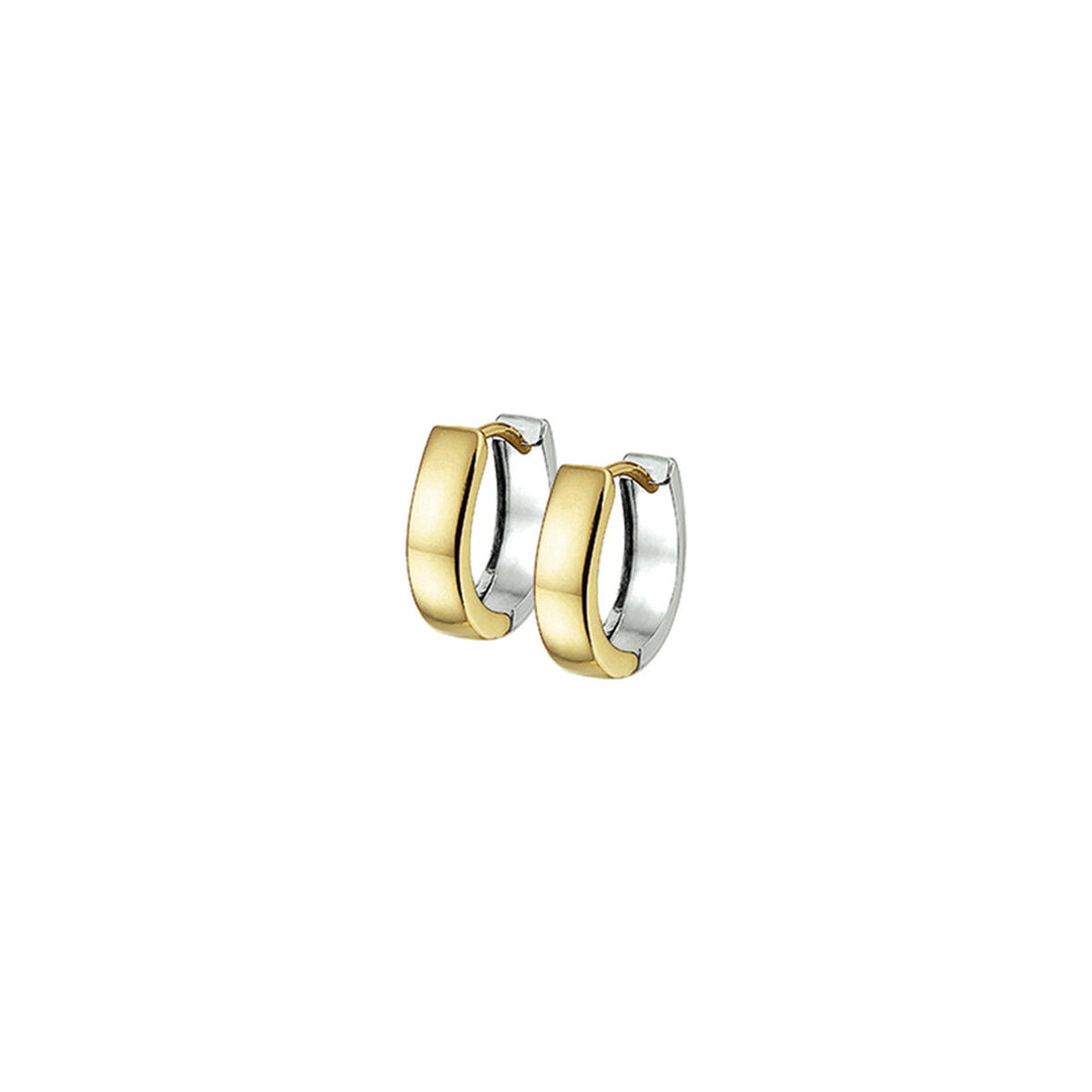 klapoorringen 14K bicolor goud geel/wit