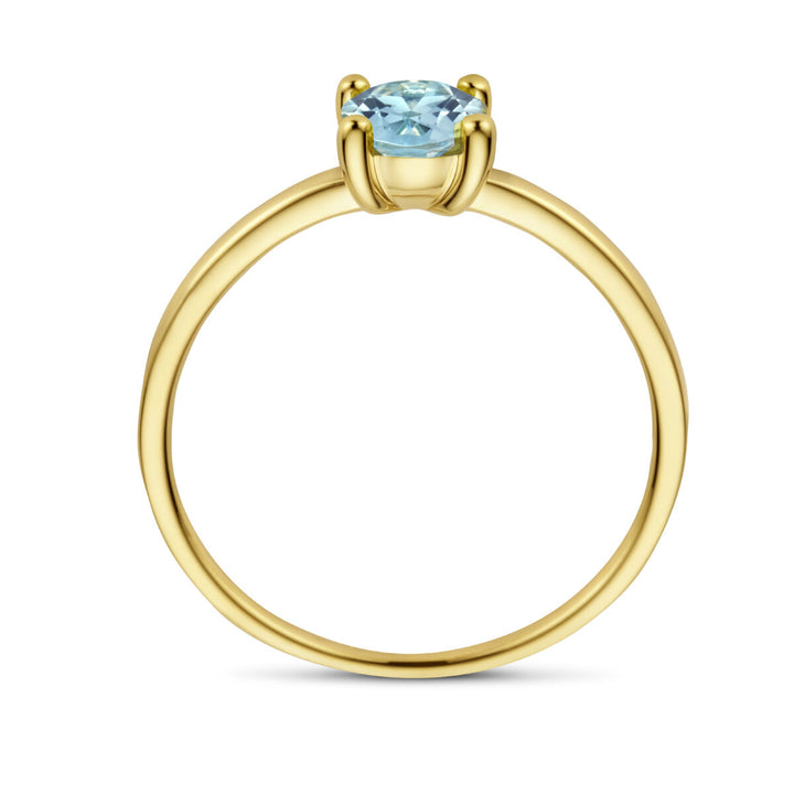 ring blauw topaas 14K geelgoud