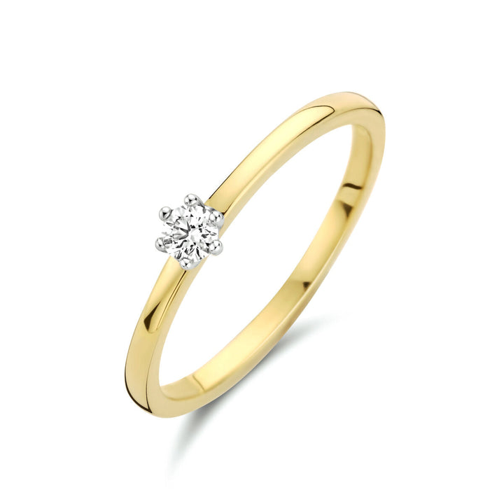 ring diamond 0.10ct h si 14K bicolor gold yellow/white