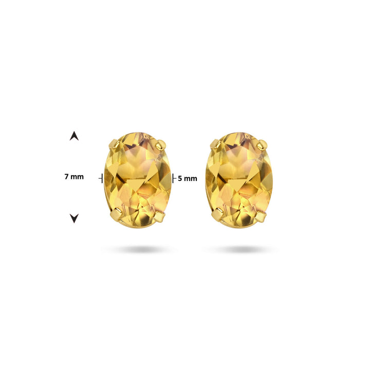oorknoppen citrien 14K geelgoud