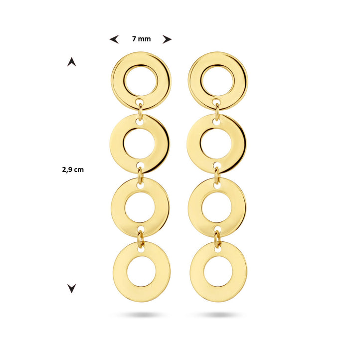 round earrings in 14K yellow gold
