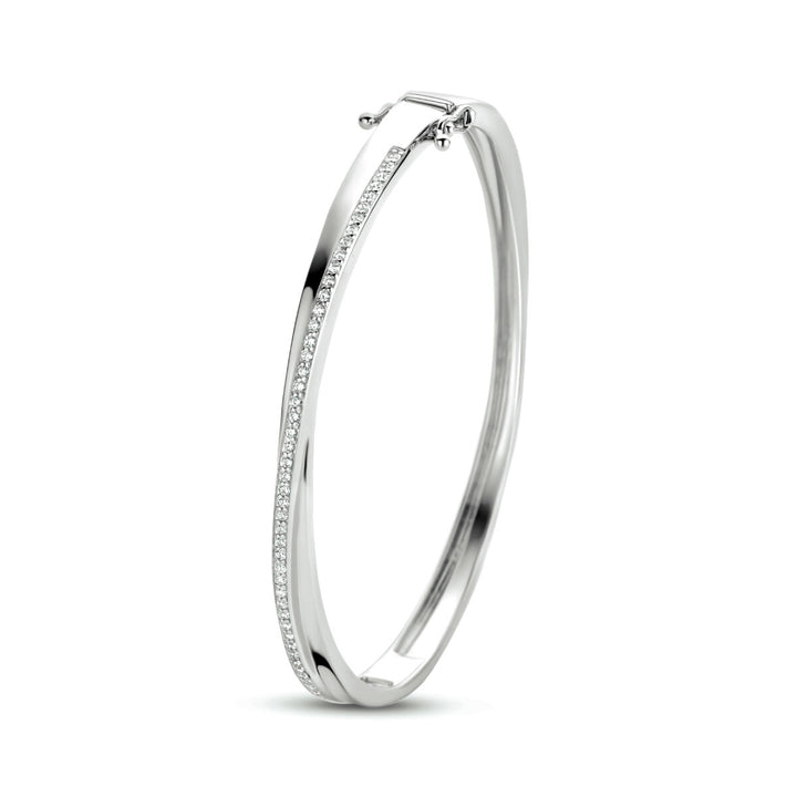 bangle zirkonia 5,5 x 62 mm zilver gerhodineerd