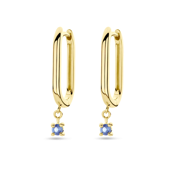 drop earrings sapphire 14K yellow gold