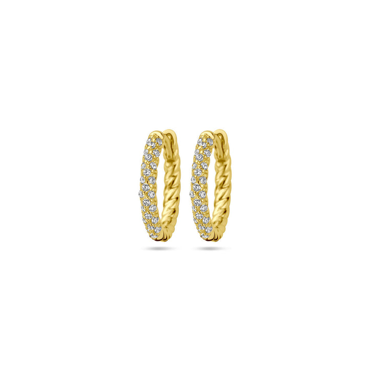 drop earrings zirconia 1 micron silver gold plated (yellow)