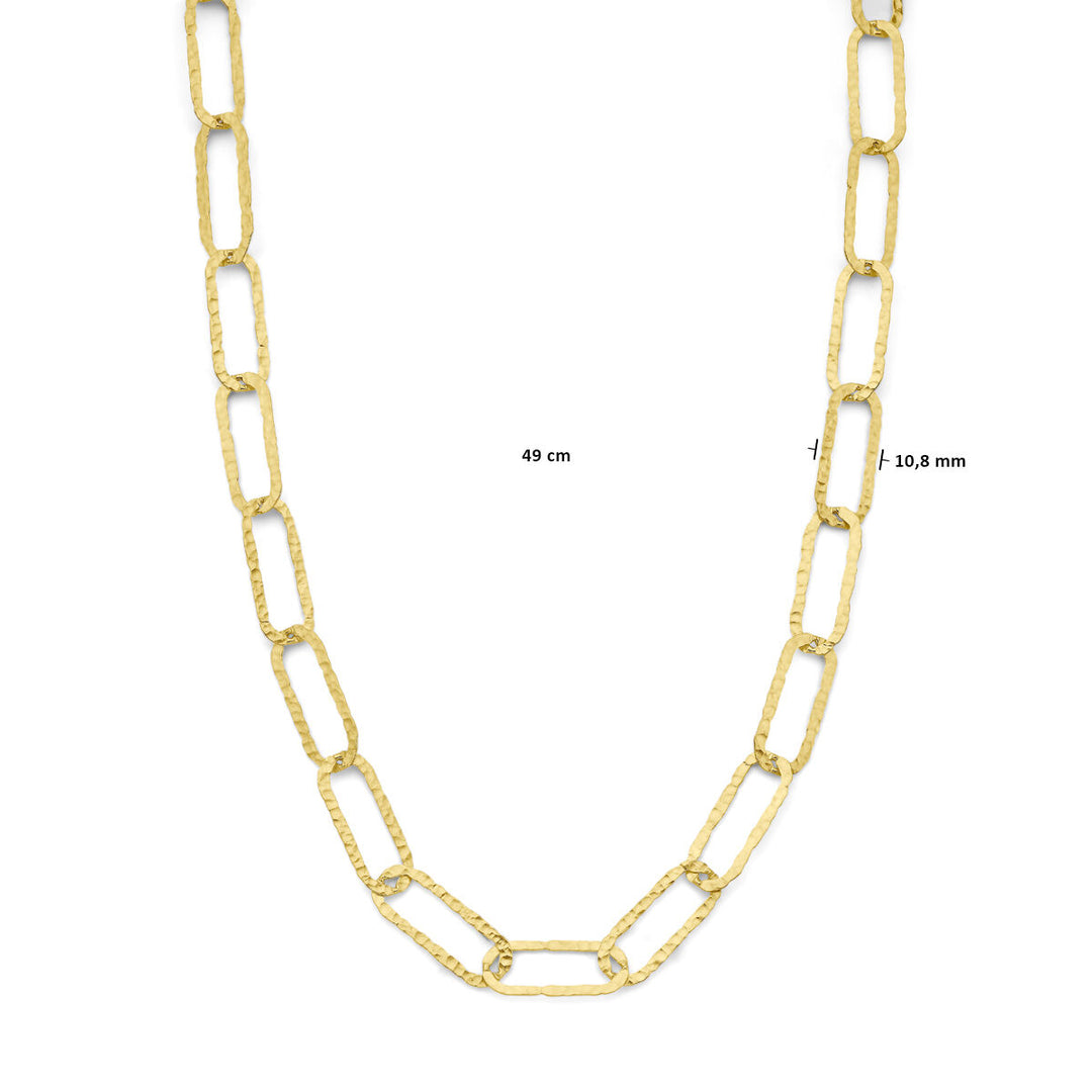 collier paperclip 10,8 mm 49 cm 3 micron zilver verguld (geel)