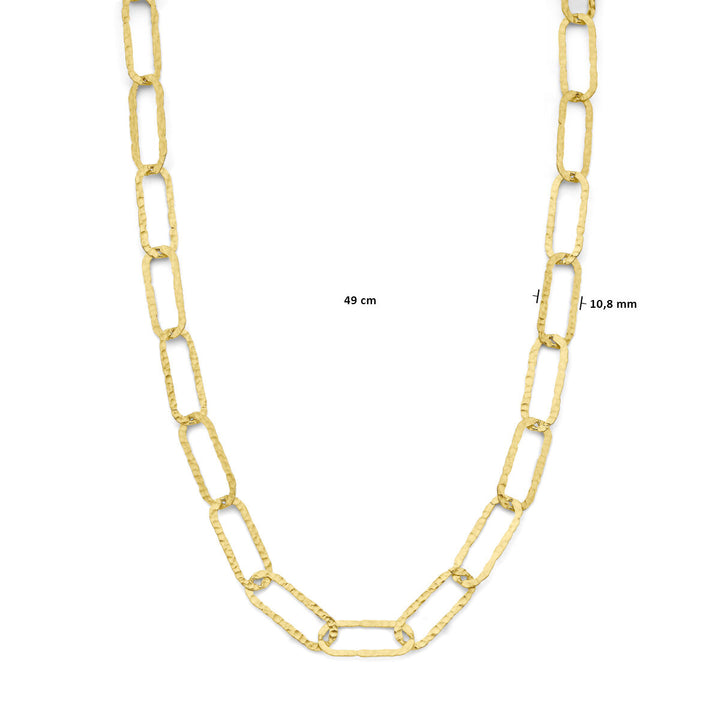 collier paperclip 10,8 mm 49 cm 3 micron zilver verguld (geel)