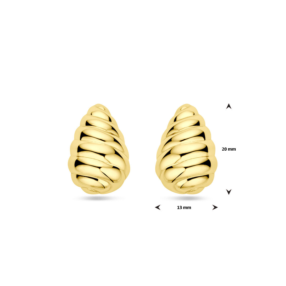 oorknoppen zilver verguld (geel)