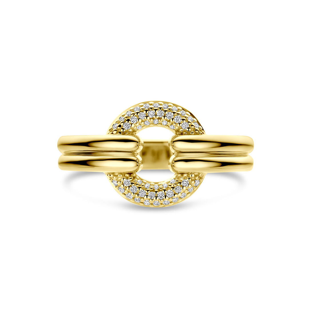 Gouden damesring met diamant – 14k geelgoud