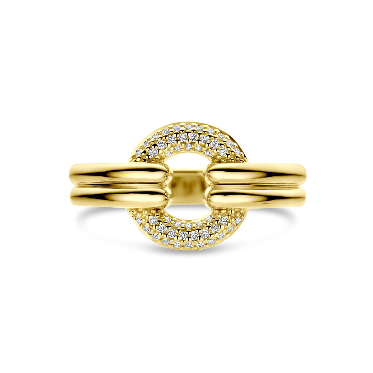 Gouden damesring met diamant – 14k geelgoud