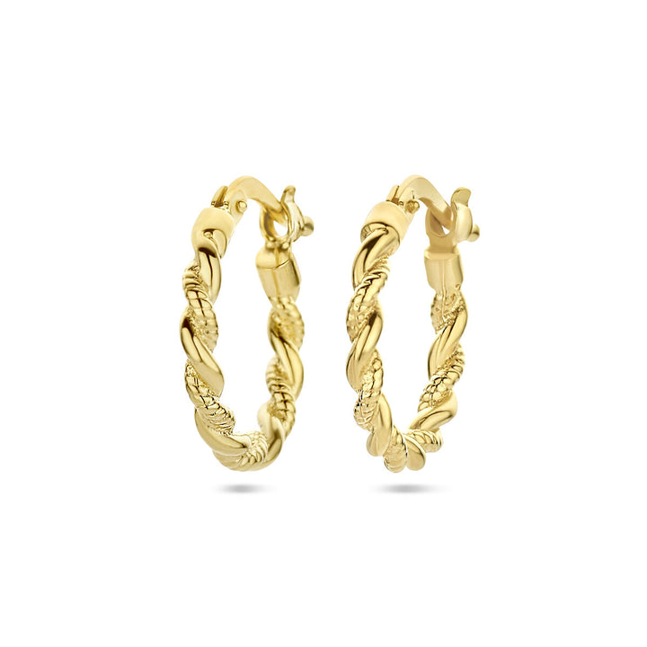 oorringen gedraaide buis 1 micron zilver verguld (geel)