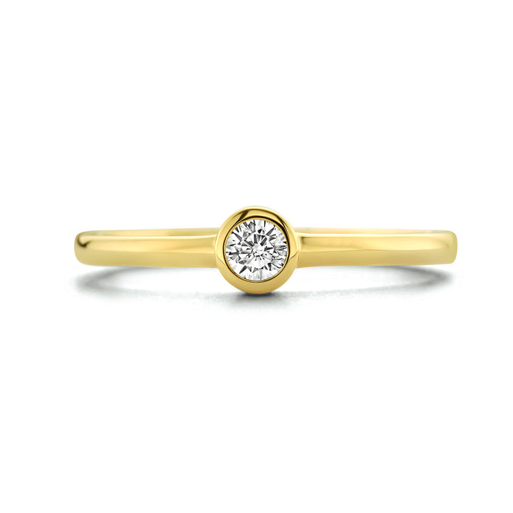 ring zirconia 14K yellow gold