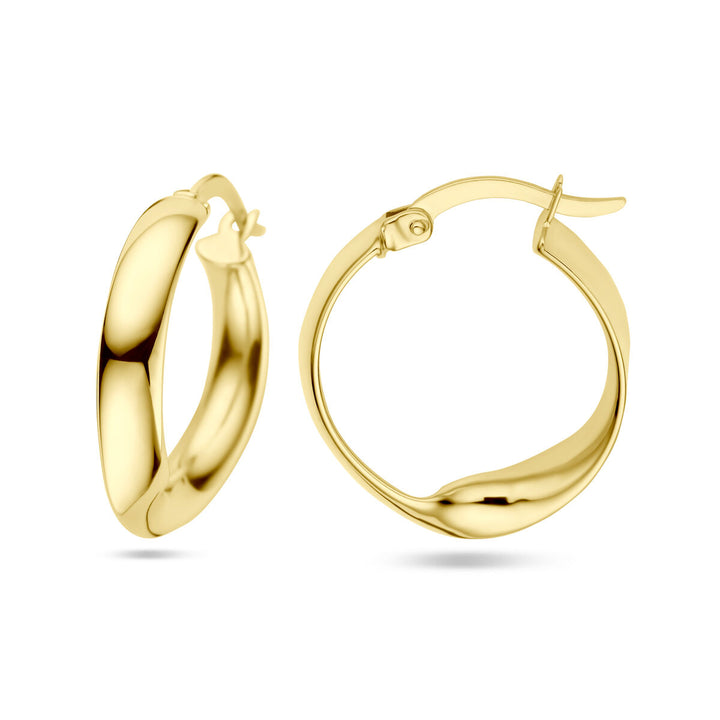 earrings twisted tube 14K yellow gold