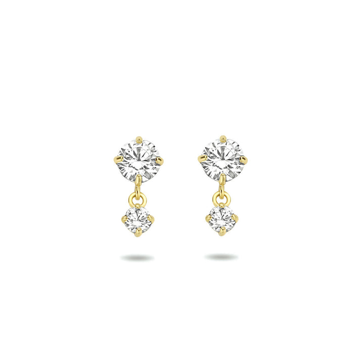oorhangers zirkonia 14K geelgoud