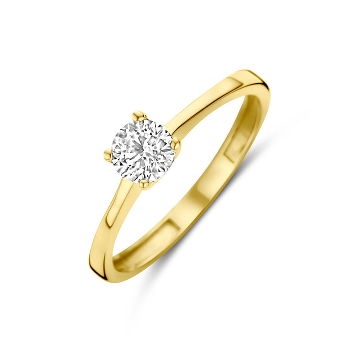 ring zirconia 14K yellow gold
