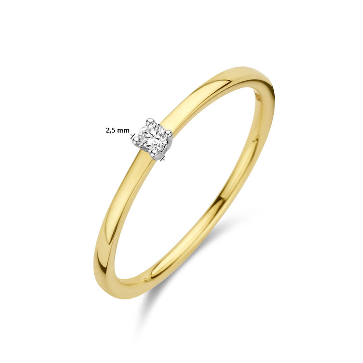 Verlobungsring Diamant 0,05 ct h si 14K Bicolor-Gold gelb/weiß