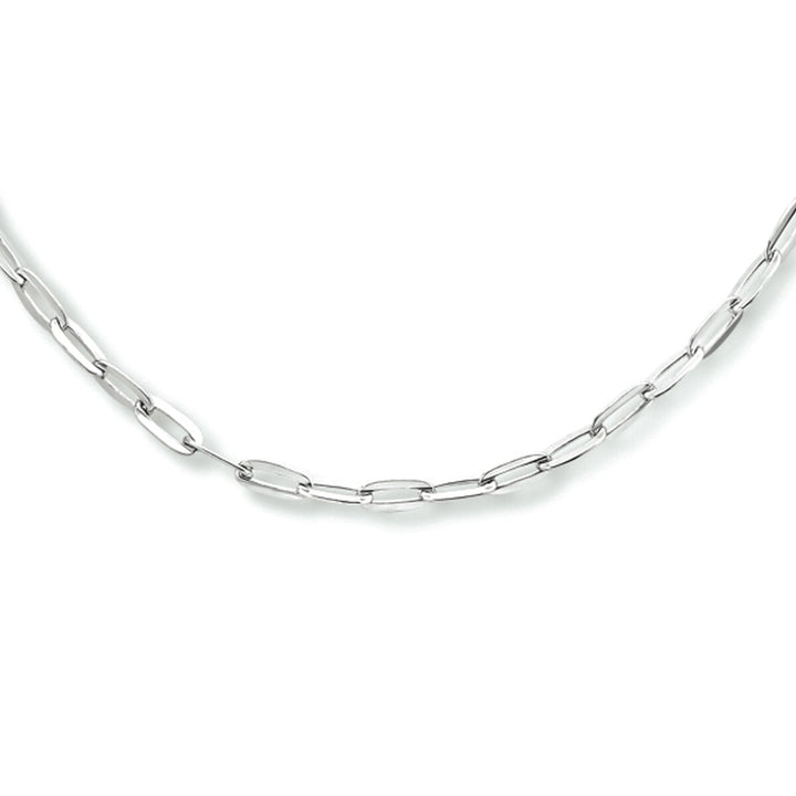 Halskette Büroklammer Flachrohr 2,5 mm 40 + 4 cm Silber rhodiniert