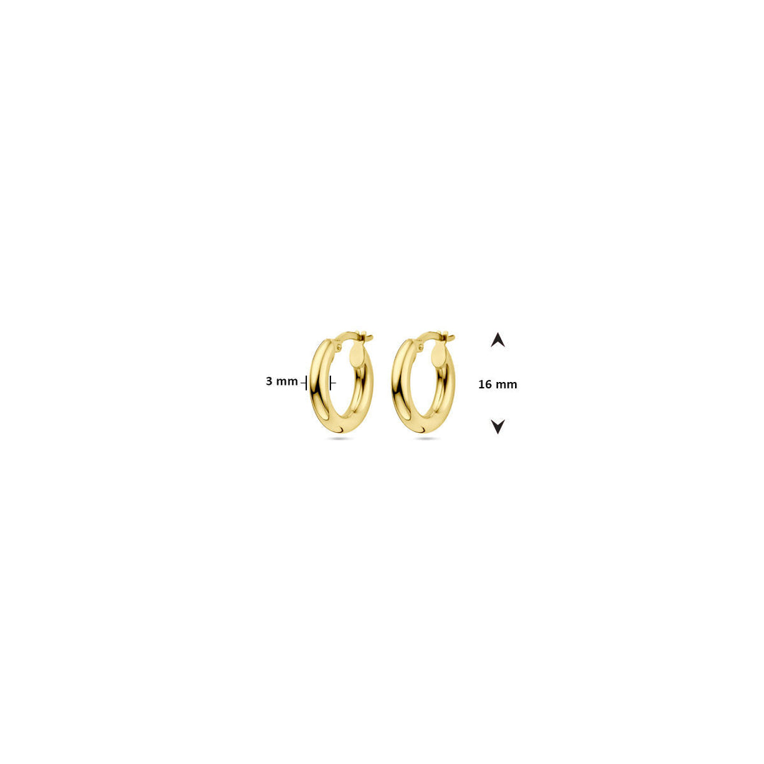 oorringen ronde buis 14K geelgoud 3.0mm